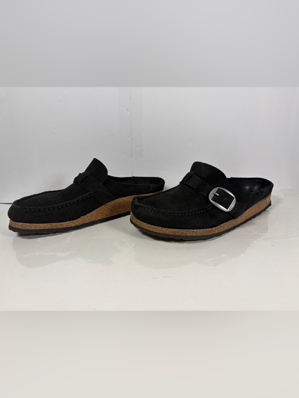 Birkenstock Buckley Black Suede Clogs Mule Shoes EU 42 US 9 Excellent